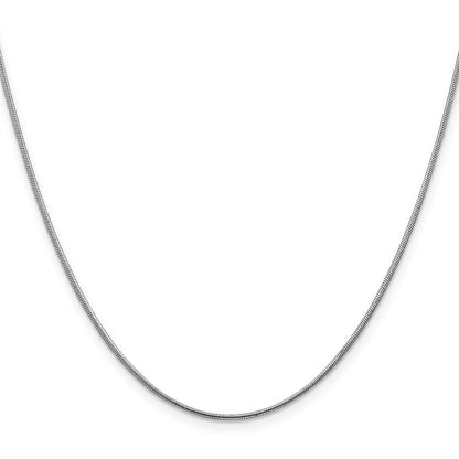 1mm Round Snake Chain - White Gold