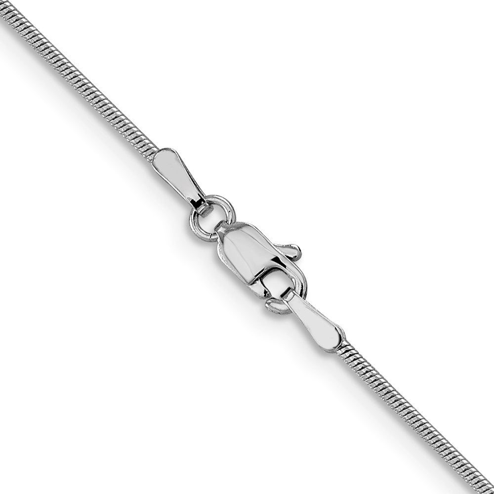 1mm Round Snake Chain - White Gold