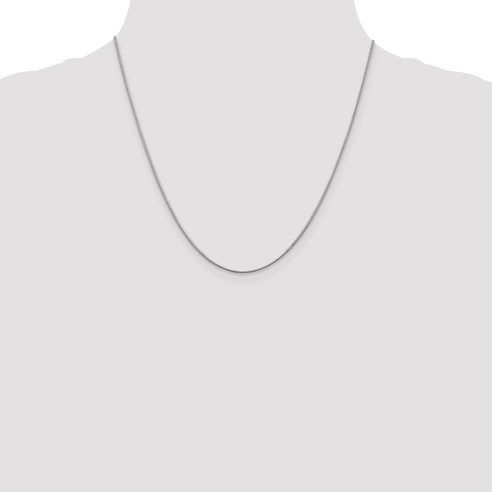 1mm Round Snake Chain - White Gold