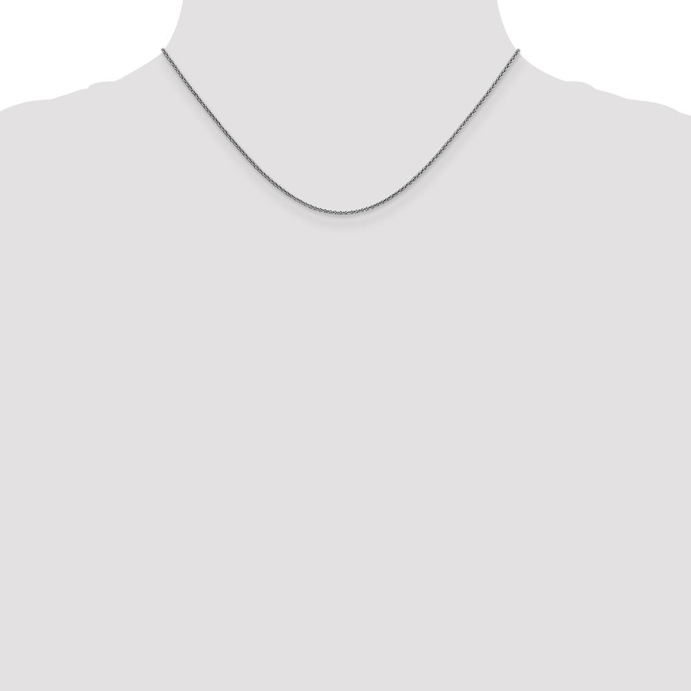 1.6mm Round Cable Chain - White Gold