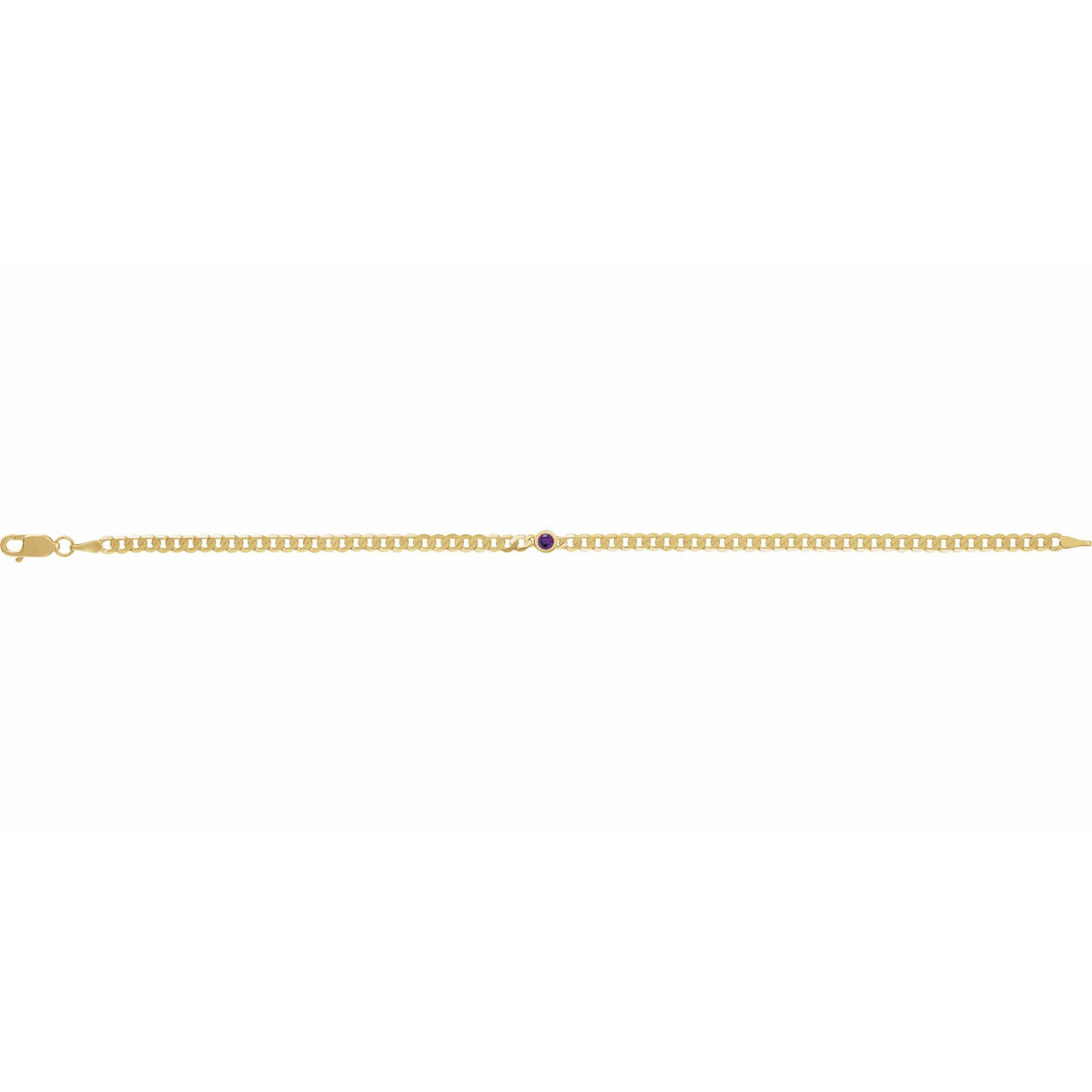 Natural Amethyst Link 7" Bracelet