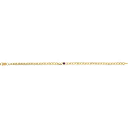 Natural Amethyst Link 7" Bracelet
