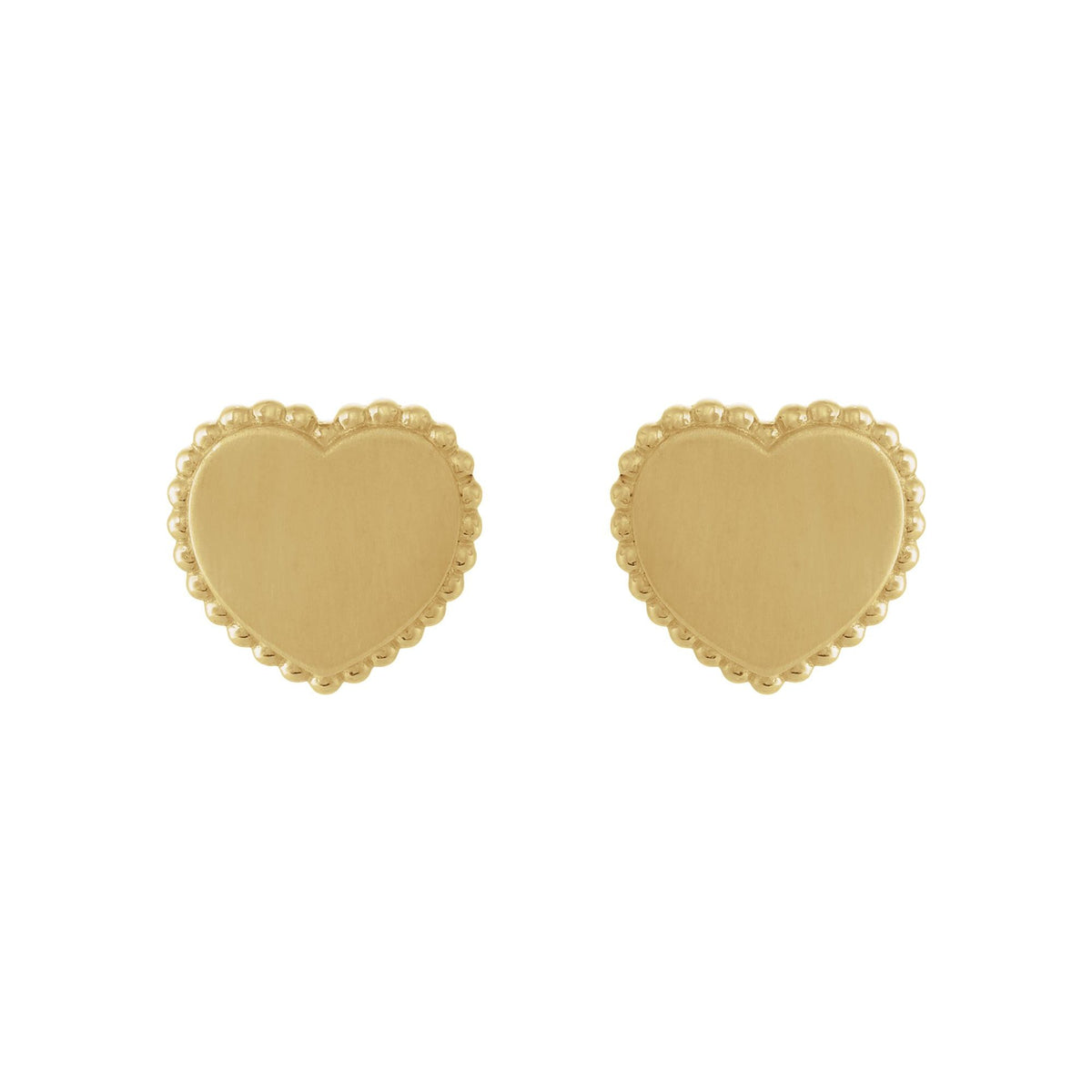 Engravable Beaded Heart Earrings