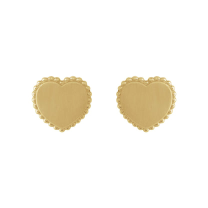Engravable Beaded Heart Earrings