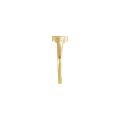 Engravable Wheat Pattern Signet Ring