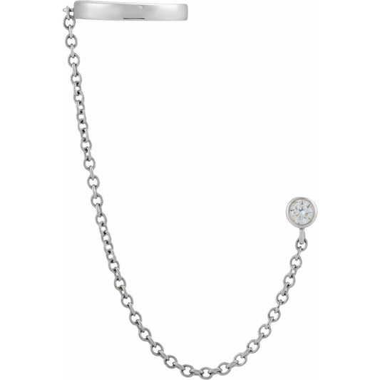Natural Diamond Ear Cuff with Chain