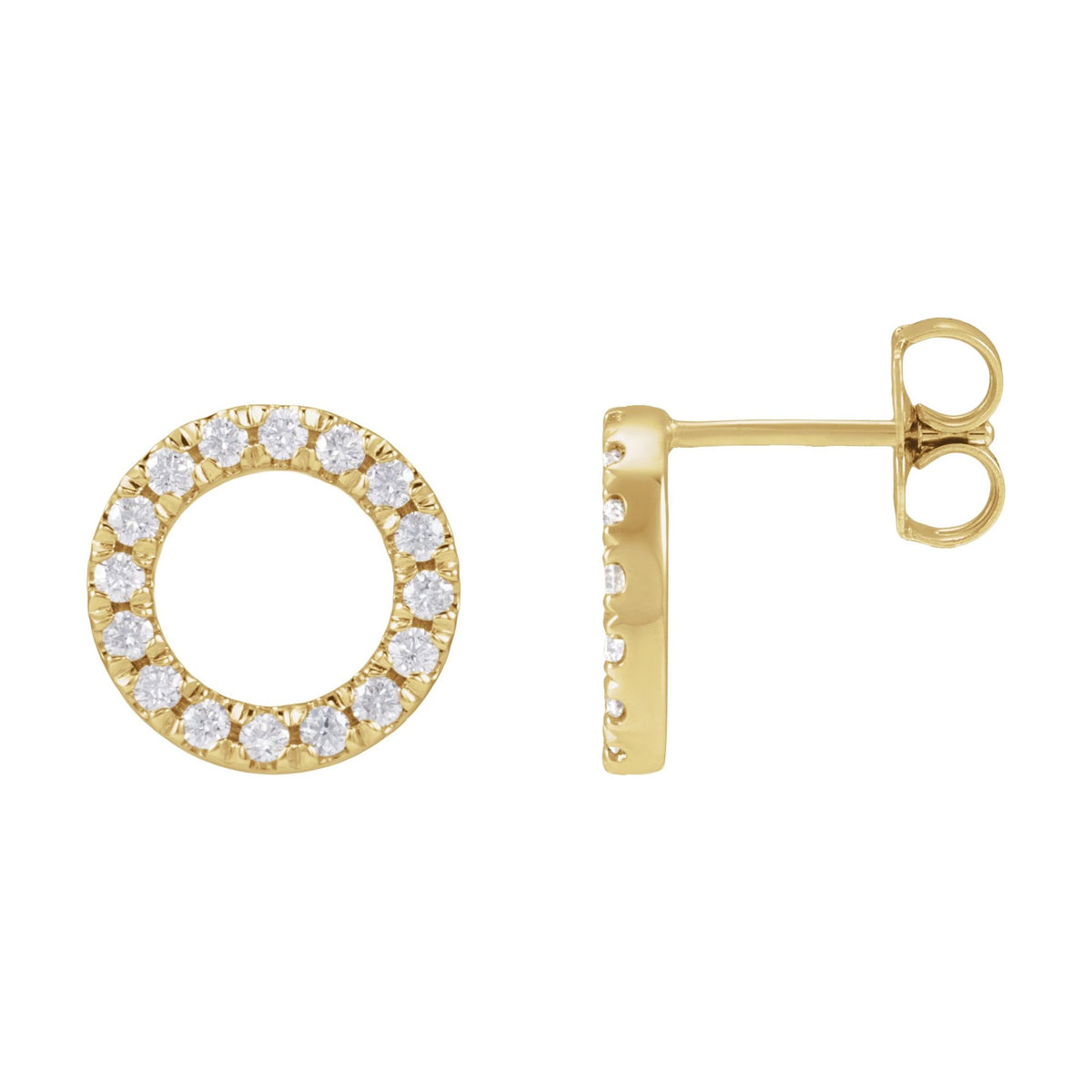 3/8 CTW Natural Diamond Circle Earrings