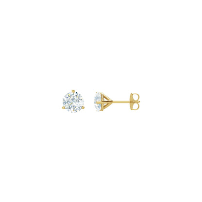Natural Diamond Round 3-Prong Cocktail-Style Stud Earrings