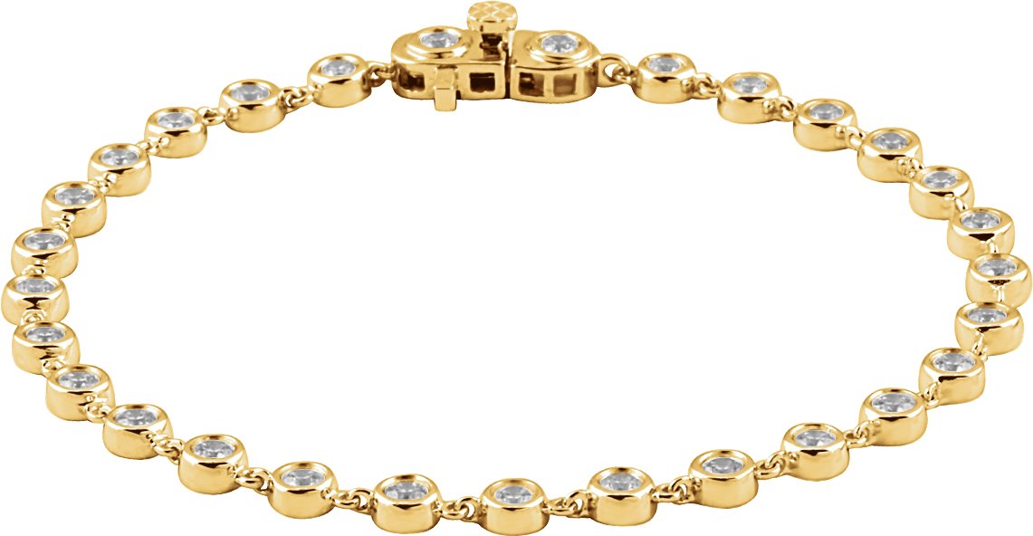 2 CTW Natural Diamond Bezel Line 7" Bracelet