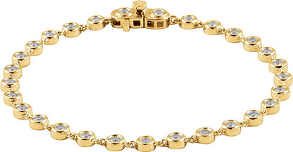 2 CTW Natural Diamond Bezel Line 7" Bracelet