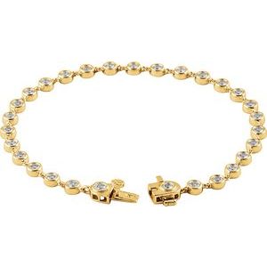 2 CTW Natural Diamond Bezel Line 7" Bracelet