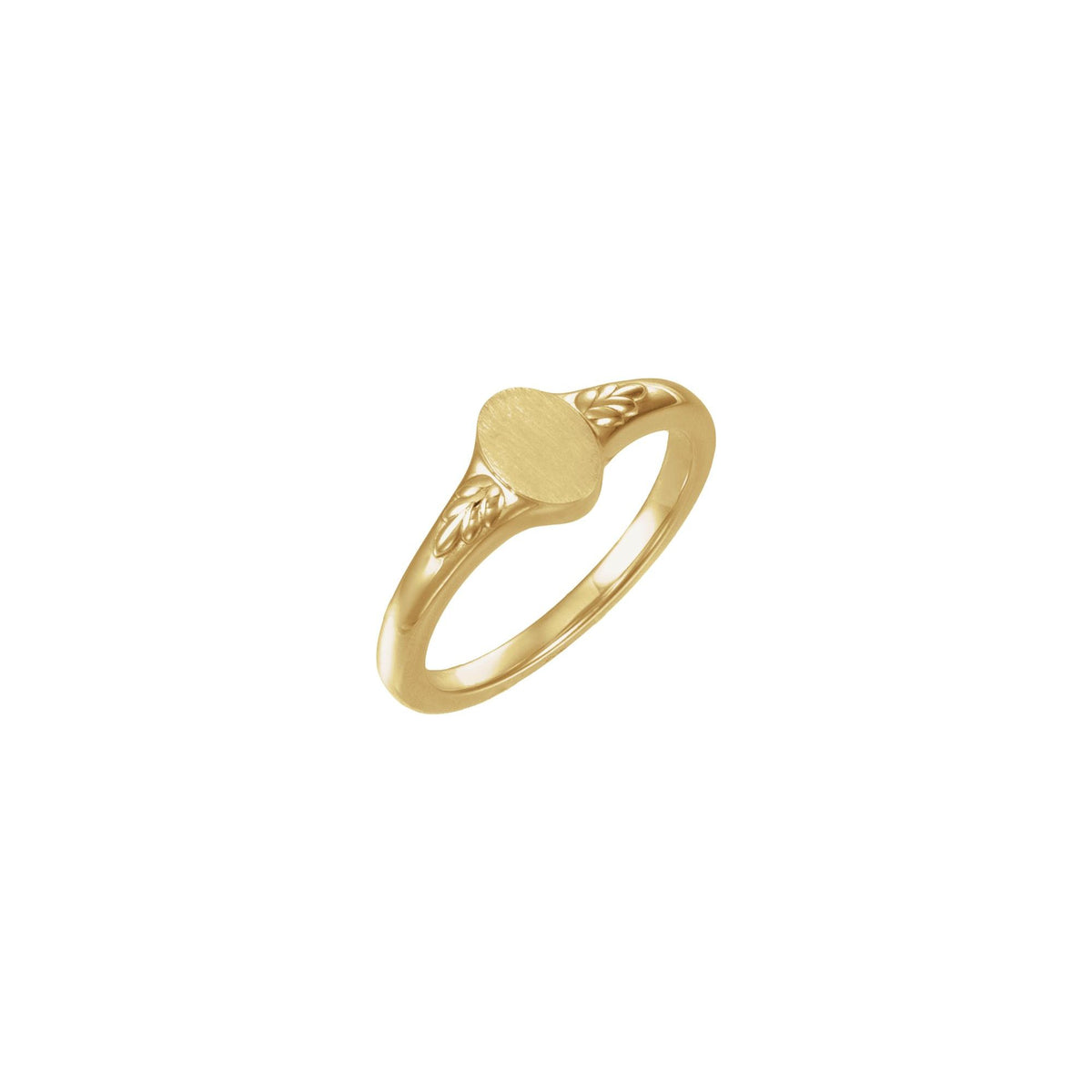 Engravable Wheat Pattern Signet Ring