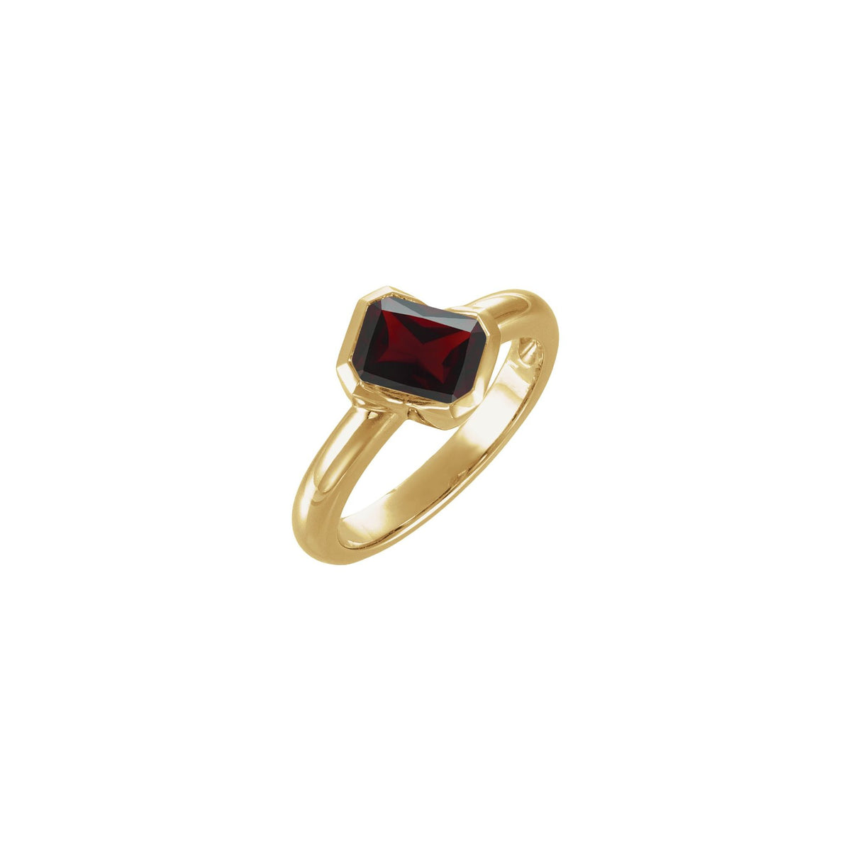 Natural Mozambique Garnet Solitaire Ring