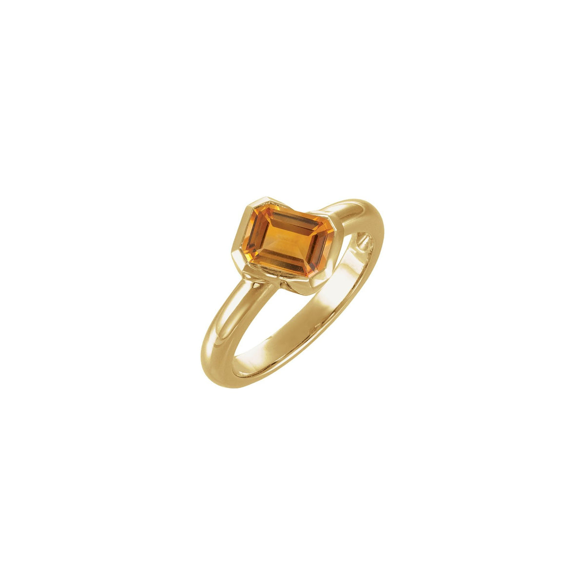 Natural Citrine Solitaire Ring