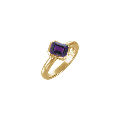 Natural Amethyst Solitaire Ring