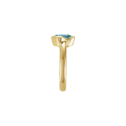Natural Sky Blue Topaz Solitaire Ring