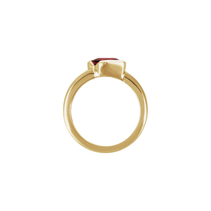 Natural Mozambique Garnet Solitaire Ring