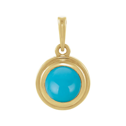 Natural Turquoise Cabochon Pendant