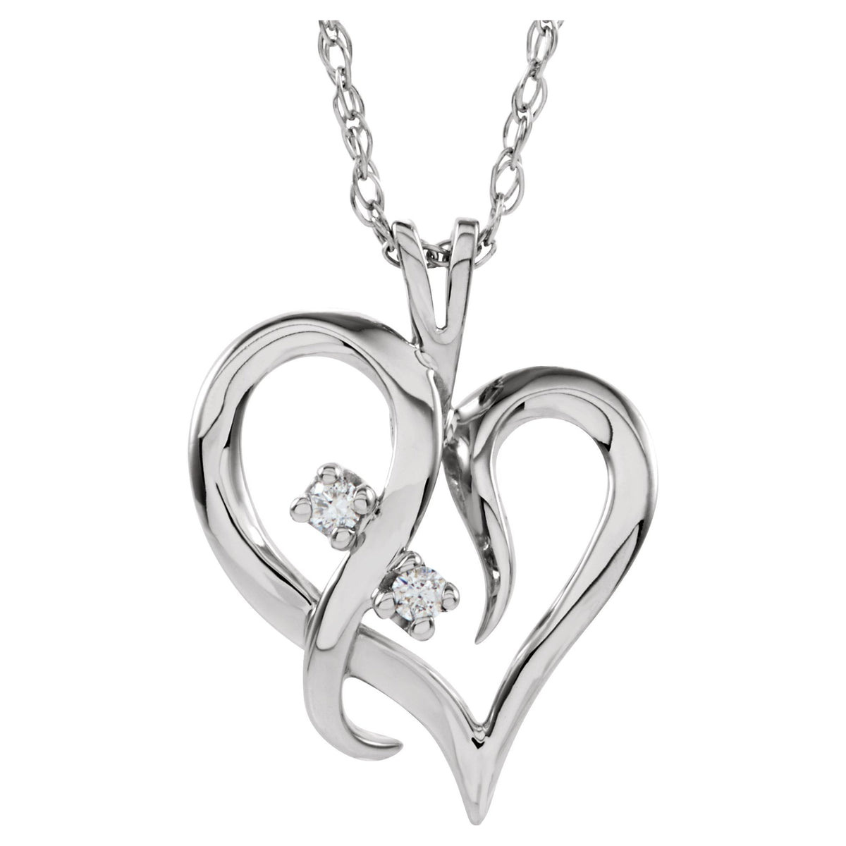 Natural Diamond Accented Heart Pendant