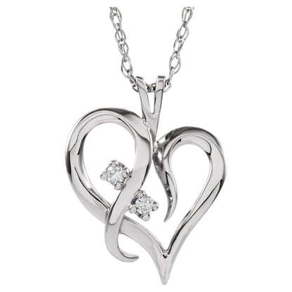 Natural Diamond Accented Heart Pendant
