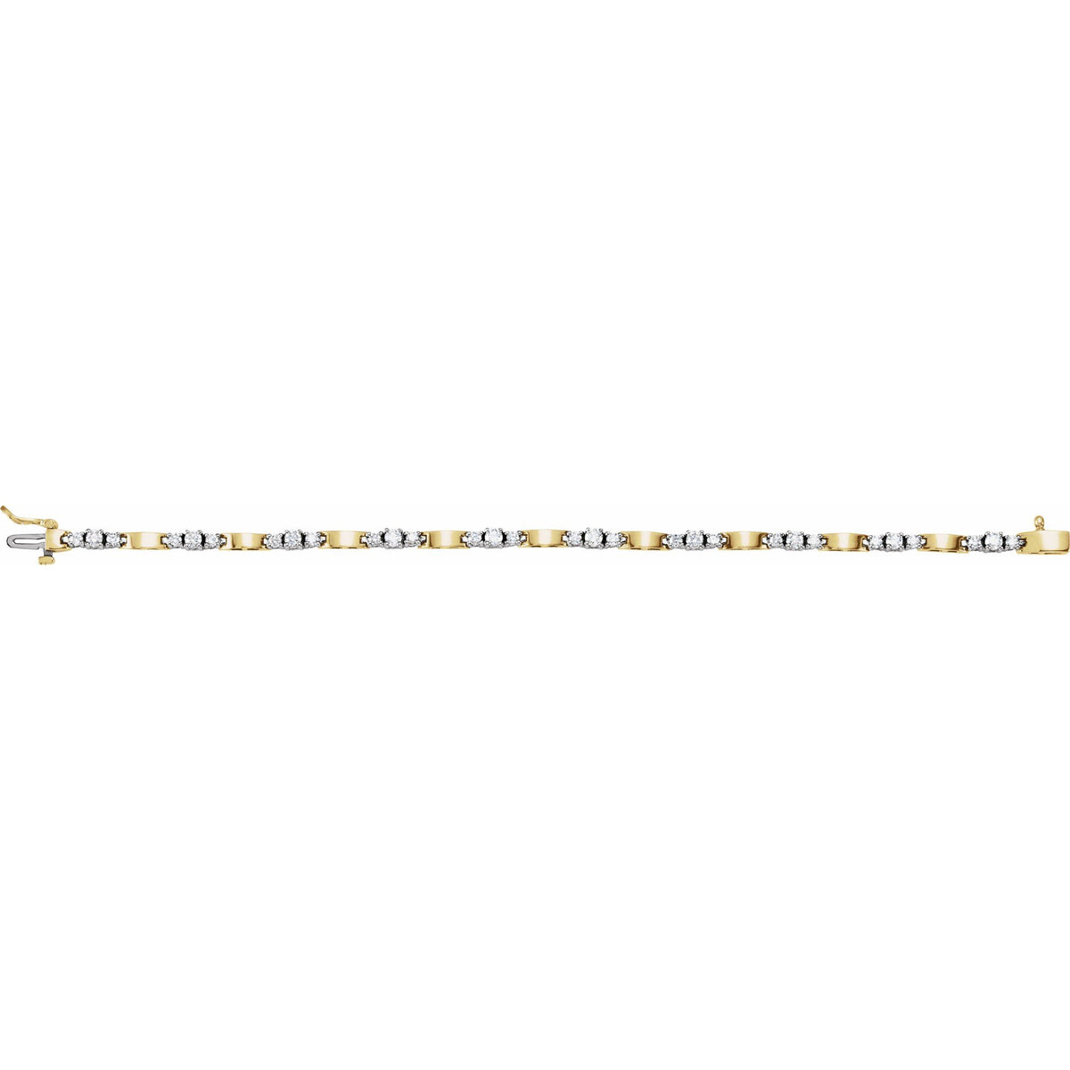 14K Yellow/White Gold 1 3/4 CTW Natural Diamond Line 7" Bracelet