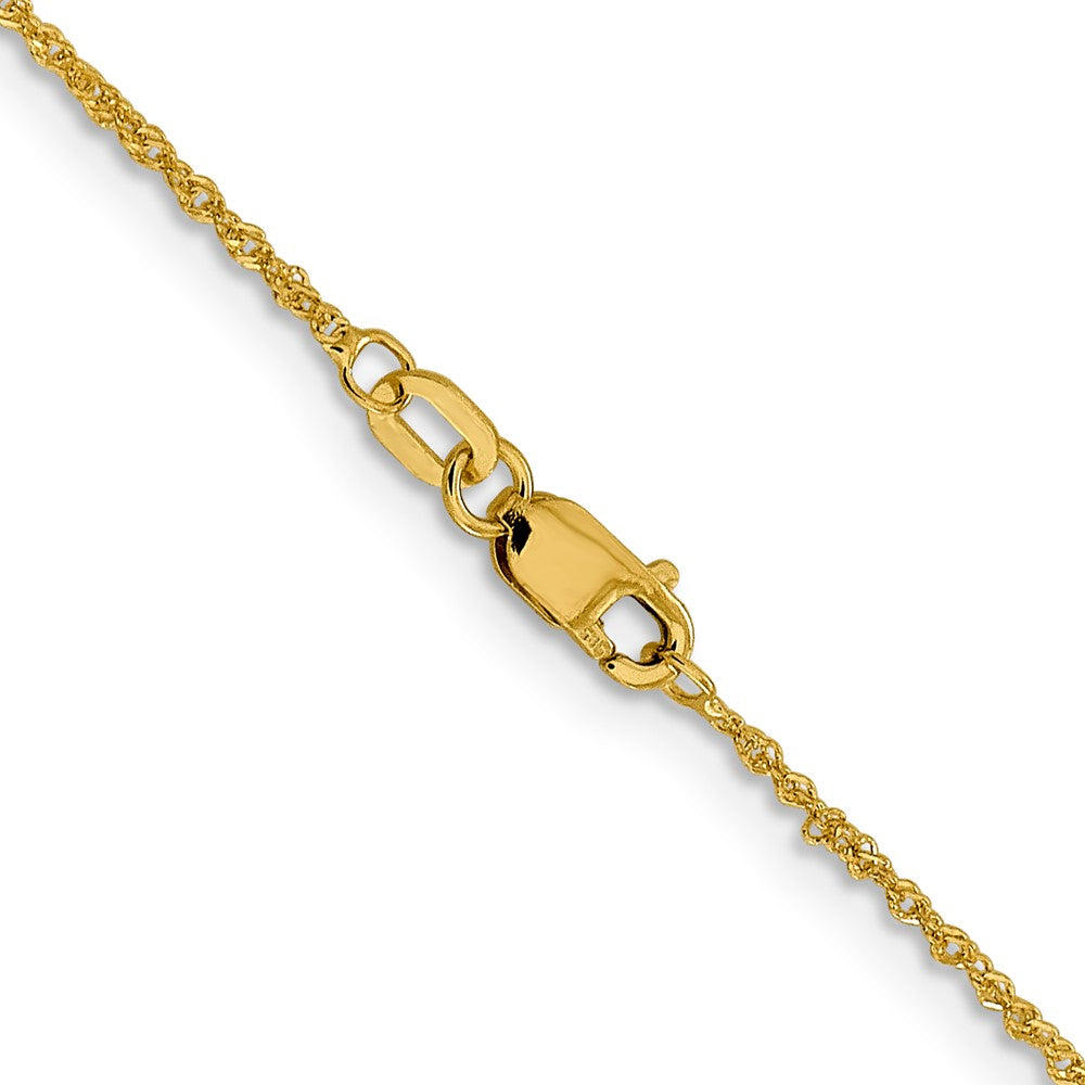 1mm Sparkle Singapore Chain - Yellow Gold