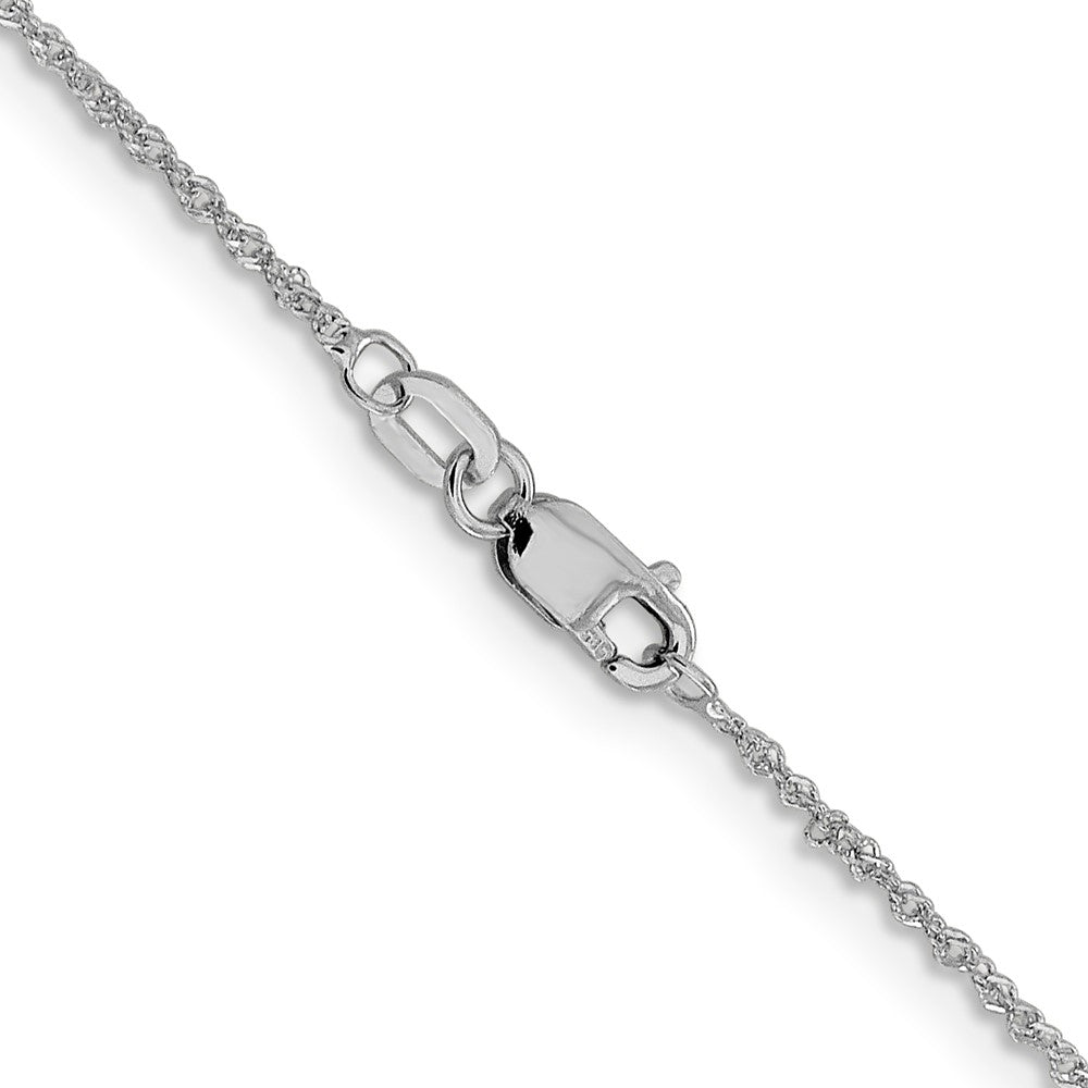 1mm Sparkle Singapore Chain - White Gold