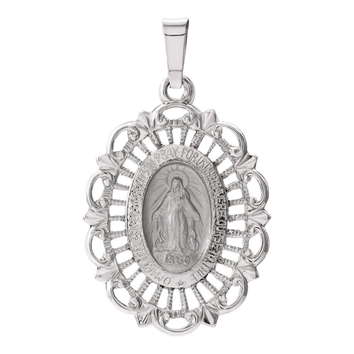 22x16 mm Oval Filigree Miraculous Medal
