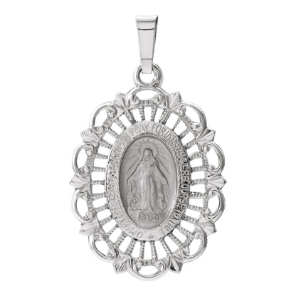 22x16 mm Oval Filigree Miraculous Medal