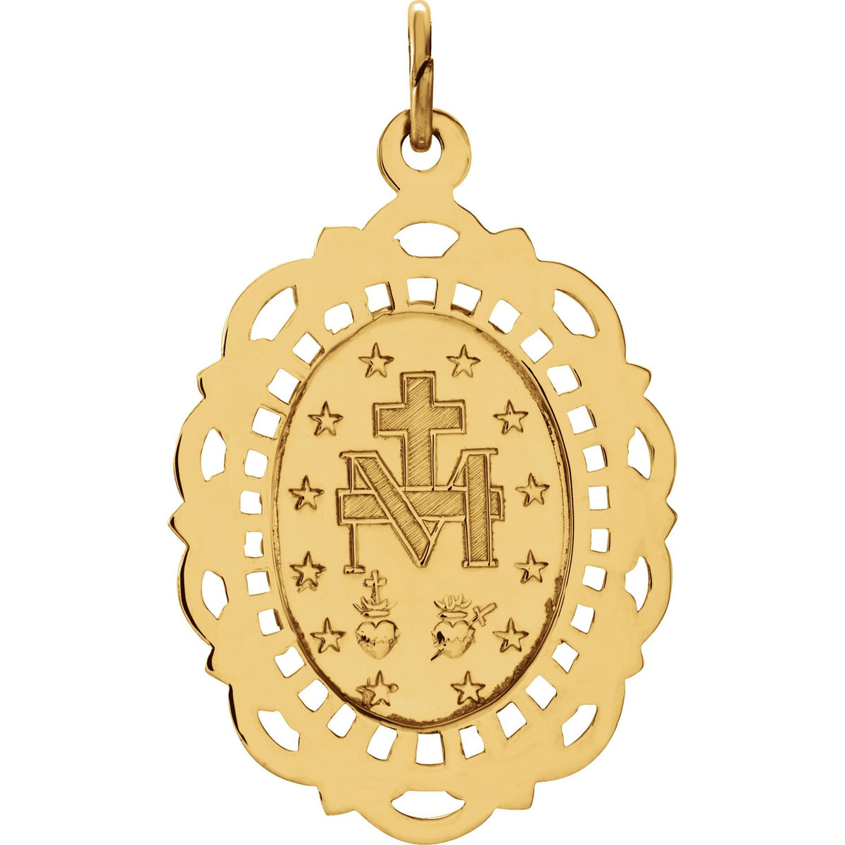 25x18 mm Oval Filigree Miraculous Medal
