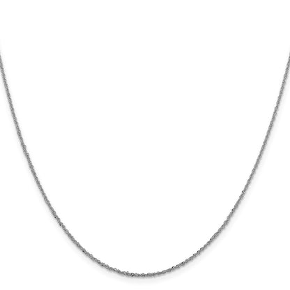 1.3mm Sparkle Singapore Chain - White Gold