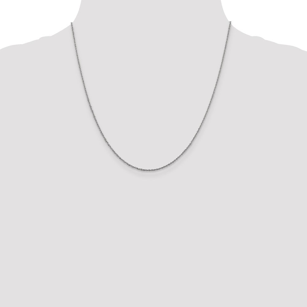 1.3mm Sparkle Singapore Chain - White Gold
