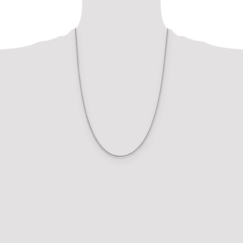 1.3mm Sparkle Singapore Chain - White Gold