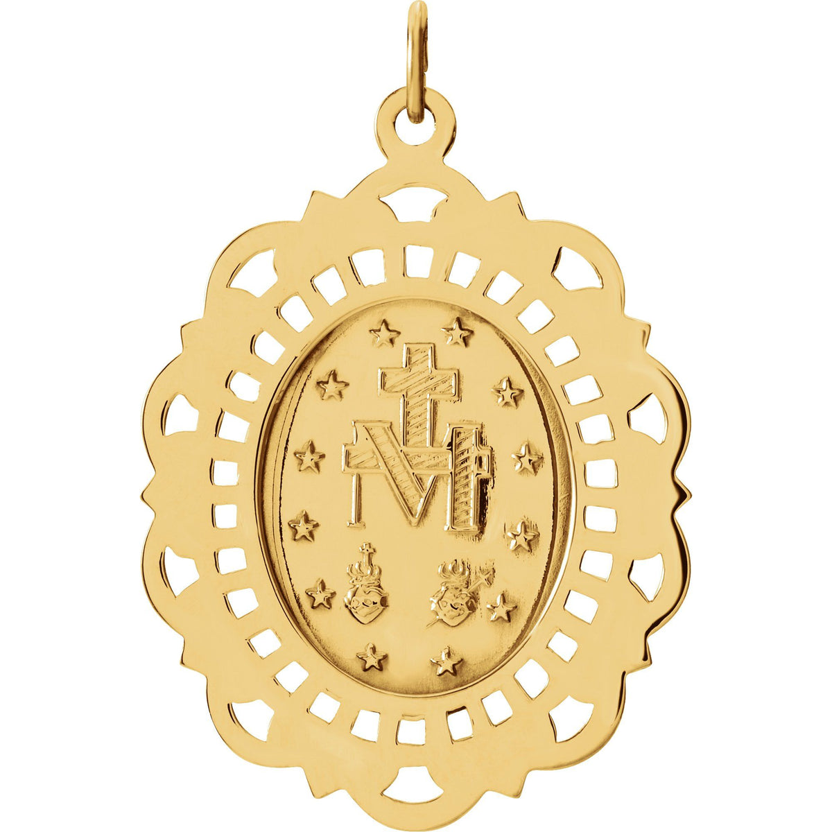 22x16 mm Oval Filigree Miraculous Medal