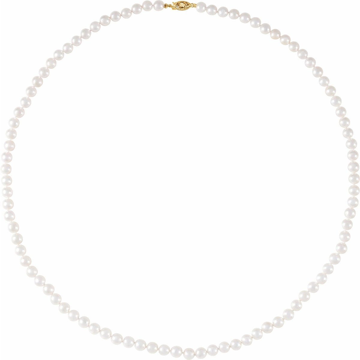 Cultured White Akoya Pearl 24" Necklace