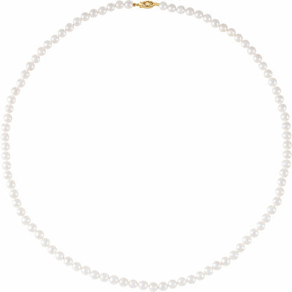 Cultured White Akoya Pearl 24" Necklace