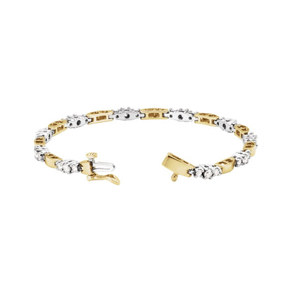 14K Yellow/White Gold 1 3/4 CTW Natural Diamond Line 7" Bracelet