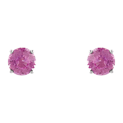 5 mm Natural Pink Tourmaline Earrings