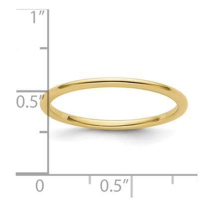 10K 1.2mm Half Round Stackable Band