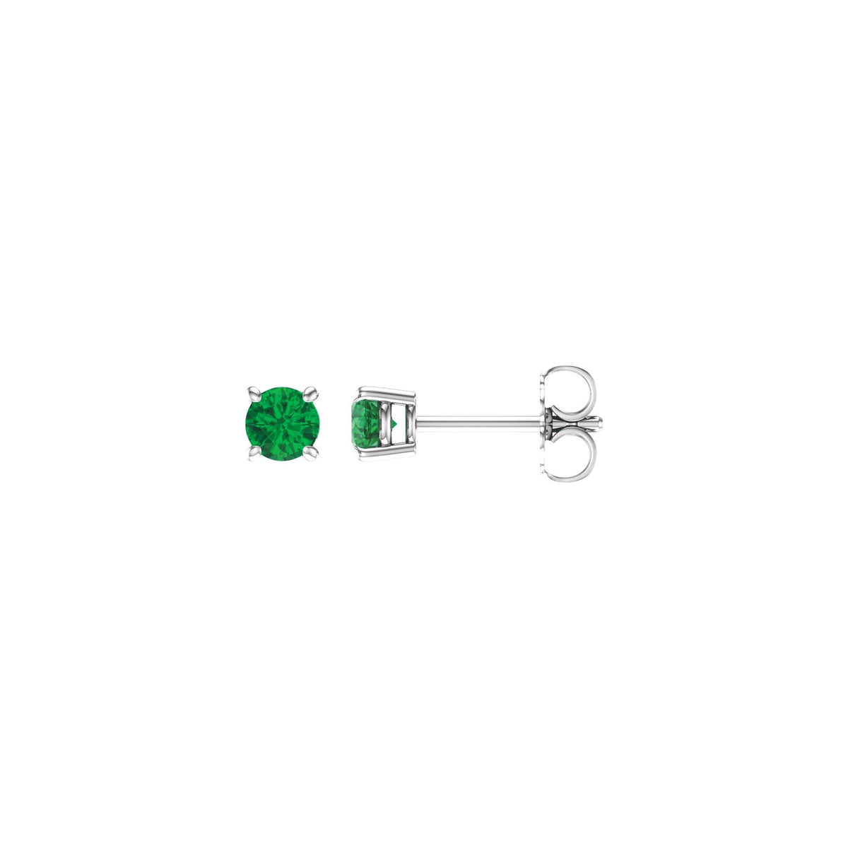 4 mm Natural Emerald Earrings