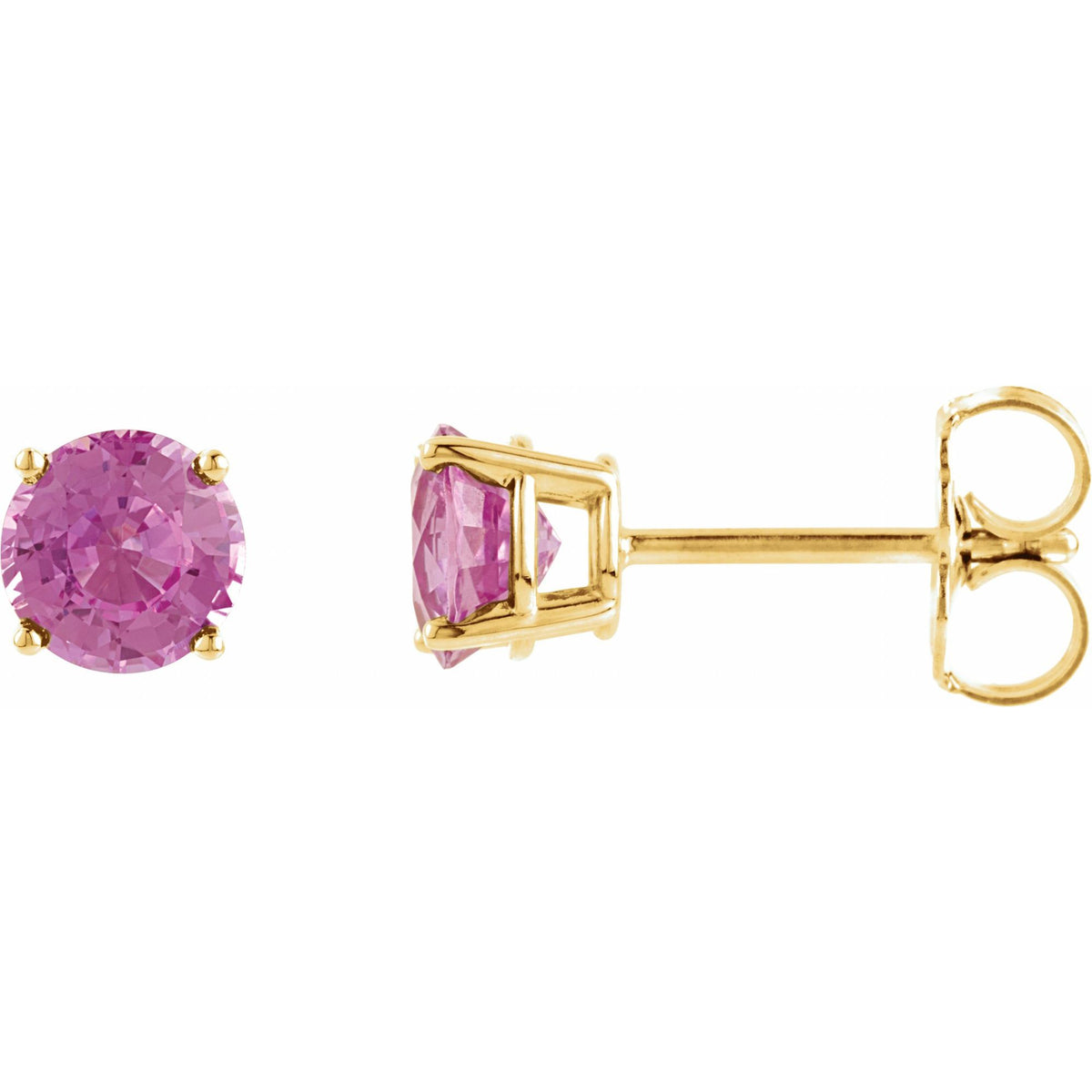 5 mm Natural Pink Tourmaline Earrings