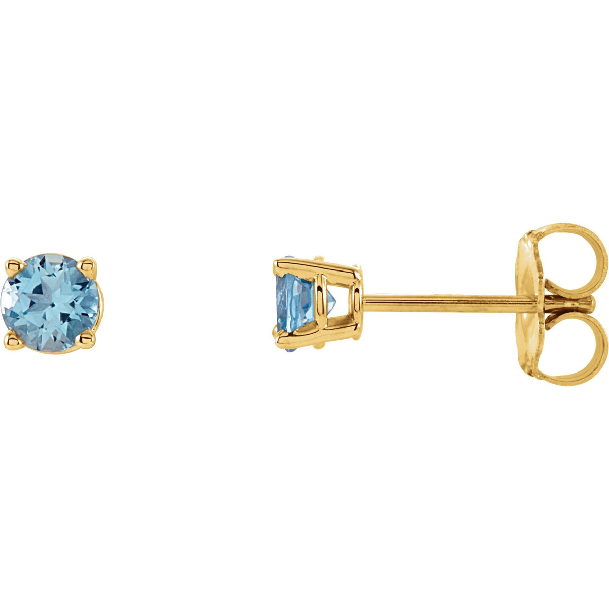 4 mm Natural Aquamarine Earrings