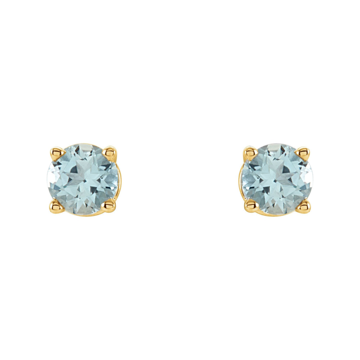 4 mm Natural Aquamarine Earrings