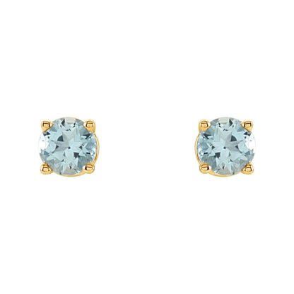 4 mm Natural Aquamarine Earrings