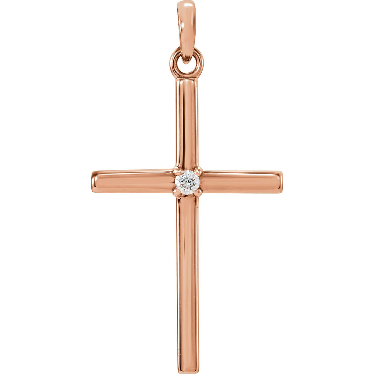 Natural Diamond Birthstone Cross Pendant