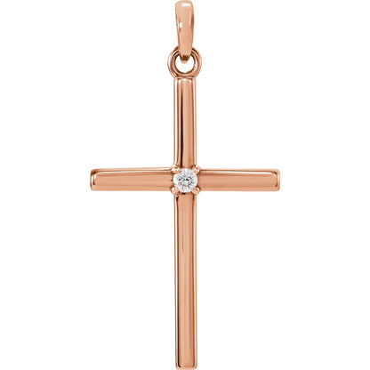 Natural Diamond Birthstone Cross Pendant