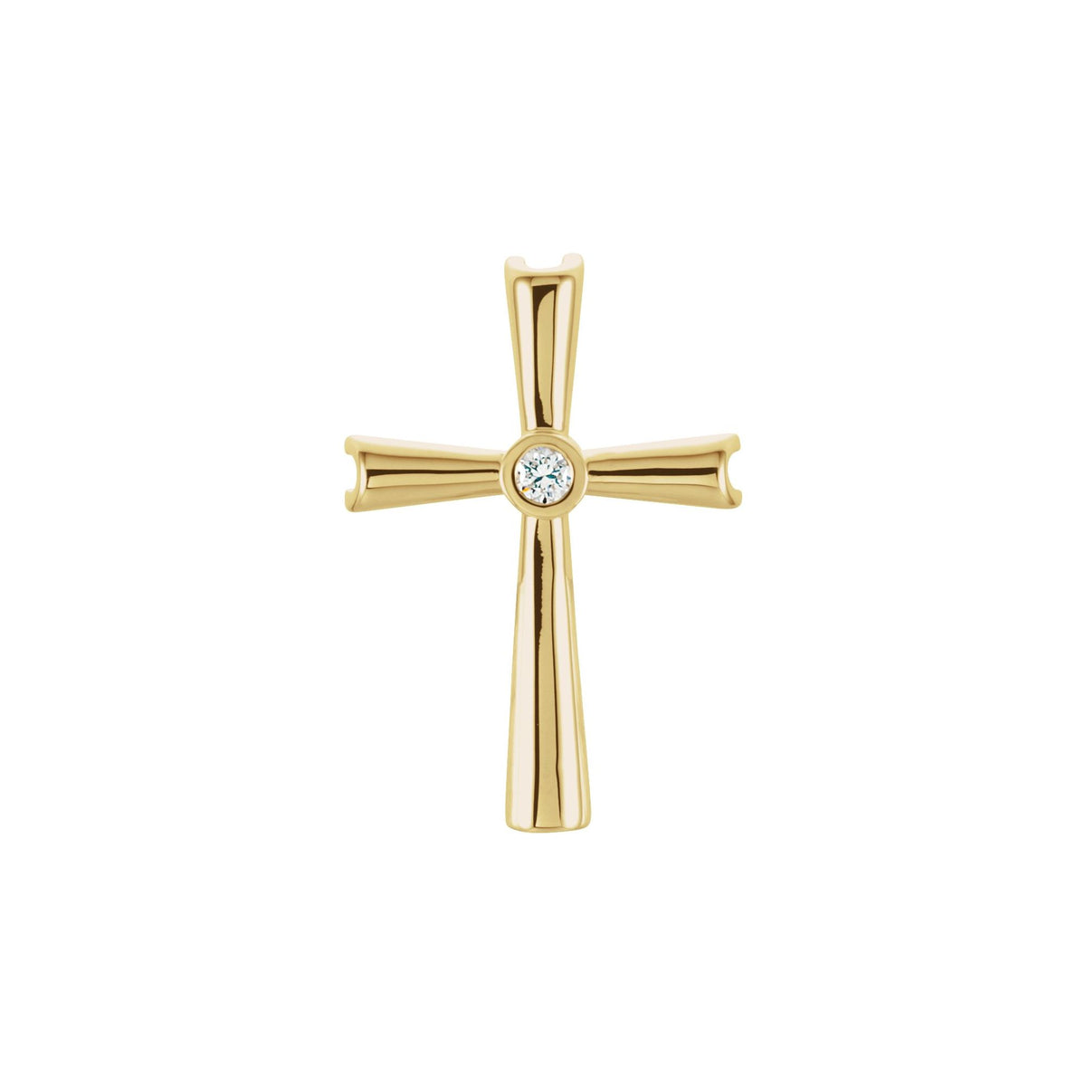 Natural Diamond Solitaire Cross Pendant