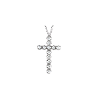 Natural Diamond Accented Cross Pendant