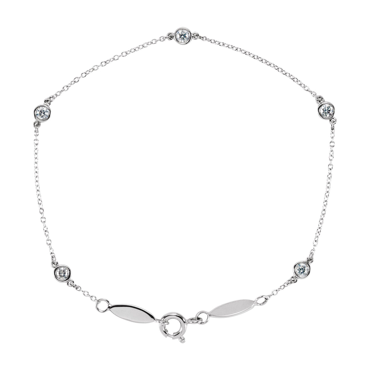 Natural Diamond Bezel-Set Five-Station Bracelet