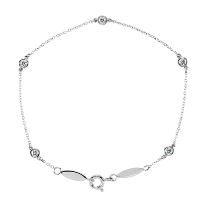 Natural Diamond Bezel-Set Five-Station Bracelet